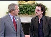 Bono, de U2, pide ante G. Bush que `las naciones deberían de diezmar a los pobres´