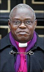 Gesto simbólico del número dos de la iglesia anglicana contra Mugabe