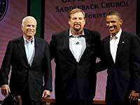 Obama y McCain fueron `examinados´ en TV sobre fe y moral por el pastor Rick Warren