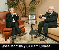 Guillem Correa (Consell Evangèlic), con el Presidente de la Generalitat de Catalunya