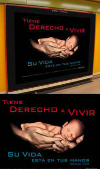Campaña evangélica en el metro de Madrid sensibiliza a la mujer contra el aborto