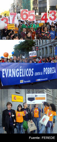 Participación evangélica en la Marcha contra la Pobreza de Madrid
