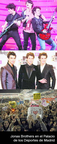 Los Jonas Brothers desatan pasiones a su paso por España
