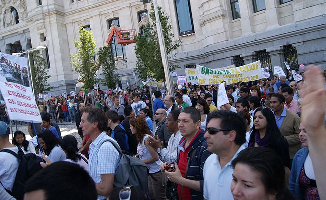 Manifestación de evangélicos en Las Cibeles (Madrid)