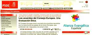 El PSOE se hace eco de postura de la Alianza Evangélica en la crisis europea