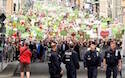 Miles celebran la vida en marchas en Alemania y Suiza