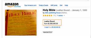 Biblia de 5 millones de dólares, objeto de más valor en Amazon