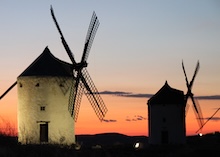 Don Quijote con fondo bíblico: salida de Barcelona