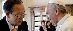 Ban Ki-moon llama al papa ‘líder espiritual del mundo’