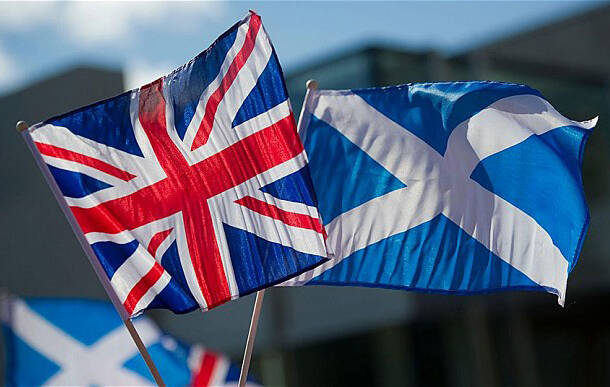 Banderas Escocia y Reino Unido