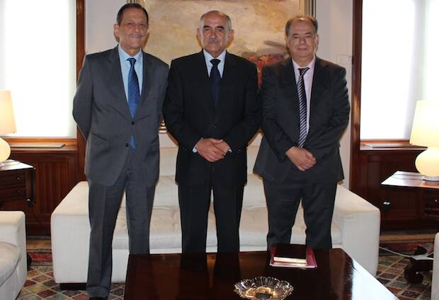Alberto Garre en el centro, Jesús Manuel García (izquierda) y Ángel Zapata (derecha).,CEMU