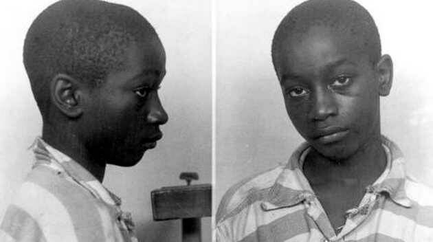 George Stinney, con el traje de presidiario,George Stinney
