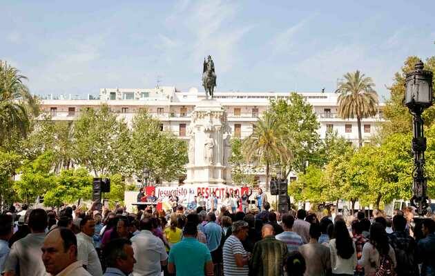 Una imagen de la celebración en Plaza Nueva (Sevilla) / Koinonía,evangélicos, Sevilla