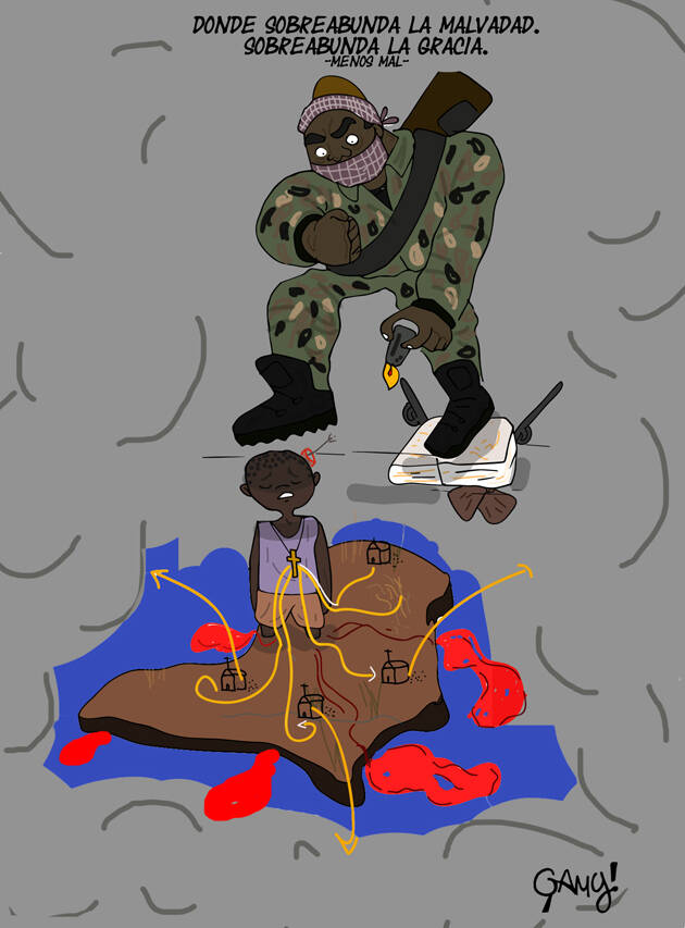 Ilustración: Génesis Yélamo, Gamy.,boko haram comic