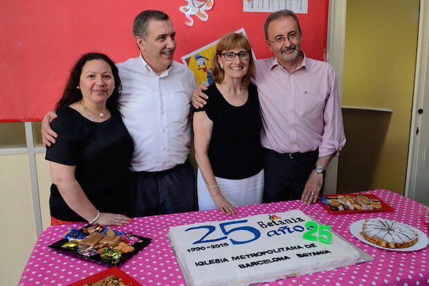 Pastores de la Iglesia Betania, en el 25 aniversario.,
