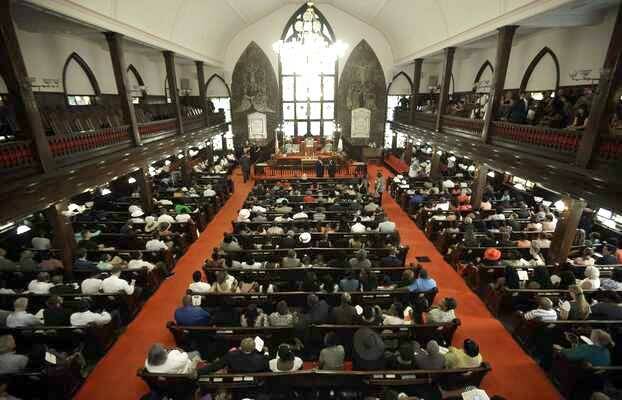 El culto de este domingo en la Iglesia Metodista Africana y Episcopaliana Emanuel,Charleston, Iglesia Emanuel
