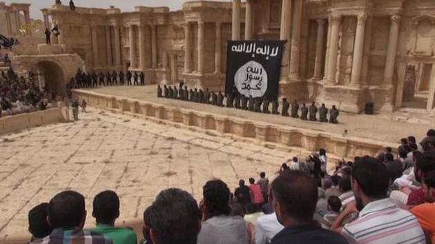 Un momento del vídeo. ,Daesh, Palmira