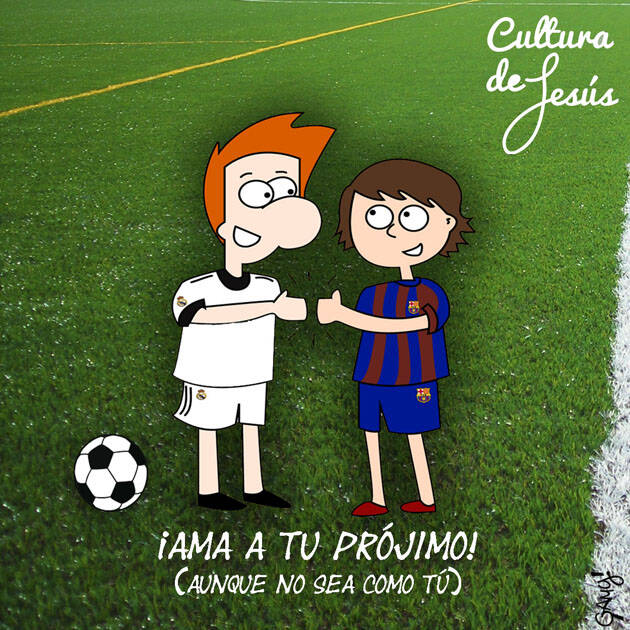 Ilustración: Génesis Yélamo, Gamy.,barça, madrid, prójimo, amor