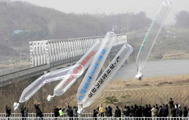 Soltando los globos con biblias en Corea del Sur,Biblias globos, Corea del Norte