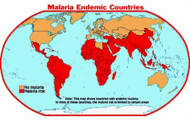 mapa malaria, mapa paludismo