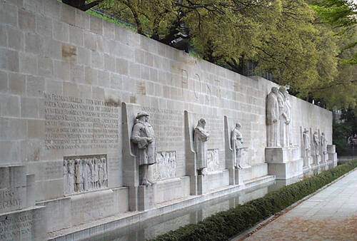 El muro de los reformadores en Ginebra.,