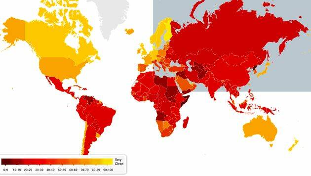 mapa corrupción, Transparencia Internacional