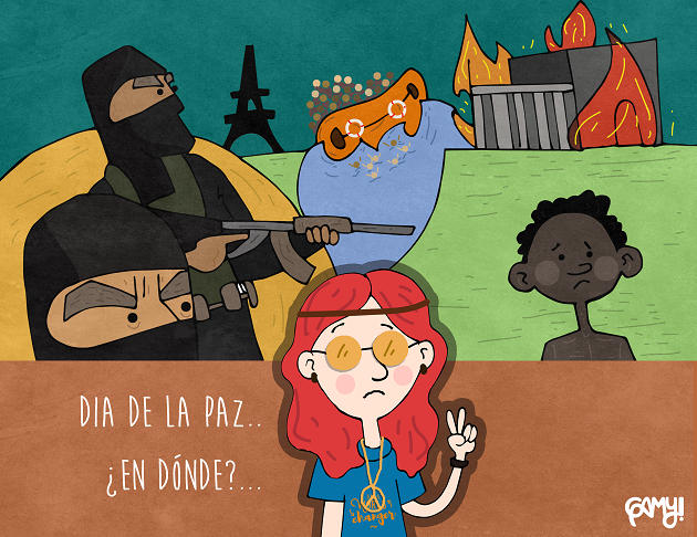 Ilustración: Gamy,día de la paz, viñeta, comic