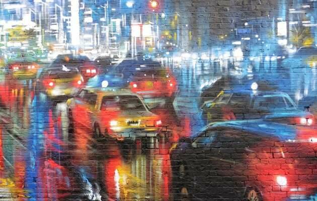 coches lluvia, trafico ciudad