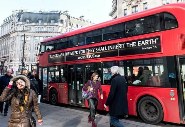 publicidad Evangelio, autobuses Londres