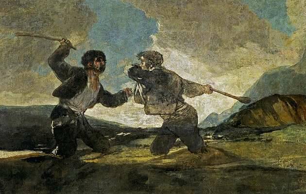 Pelea garrotazos, Goya