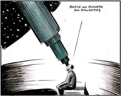 El Roto humor, nacionalismos banderas