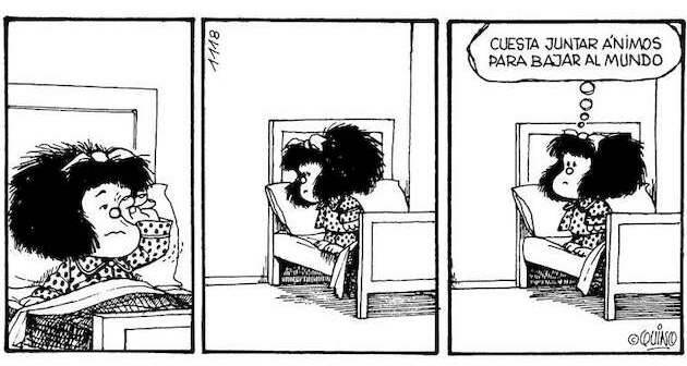 Mafalda Quino, humor despertarse
