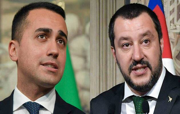 Luigi di Maio y Mateo Salvini, líderes del Movimiento 5 Estrellas y La Liga. / AFP,