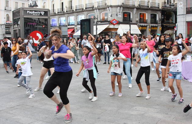 Una de las actuaciones realizadas en la Puerta del Sol./ Aesvida,