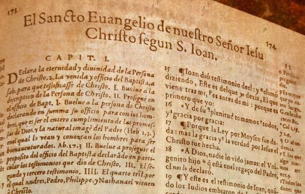 Inicio del Evangelio de Juan en la Biblia del Oso.,