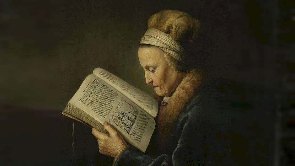 Rembrand, mujer leyendo la Biblia