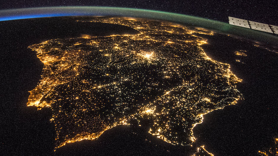 España de noche, NASA