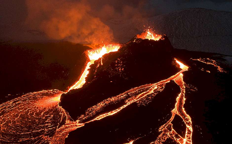 volcán lava, volcán Islandia