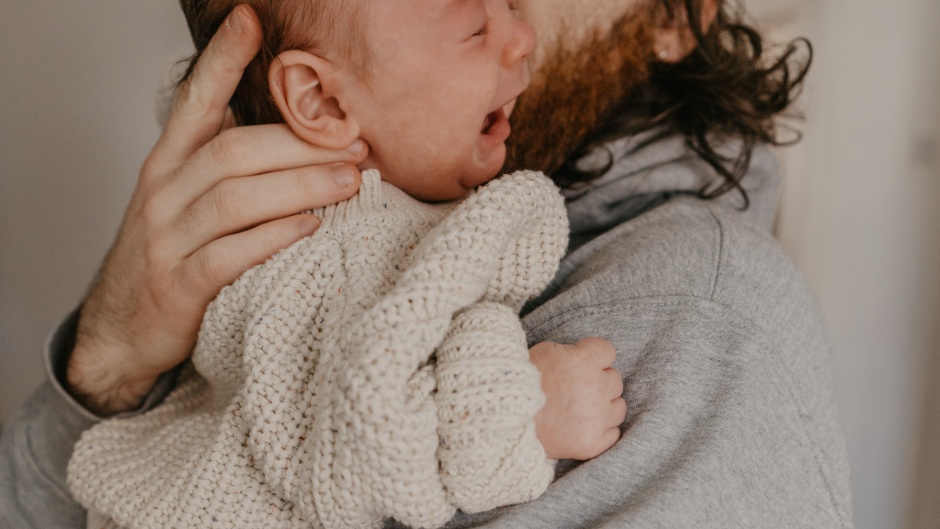 niño, padre, bebé