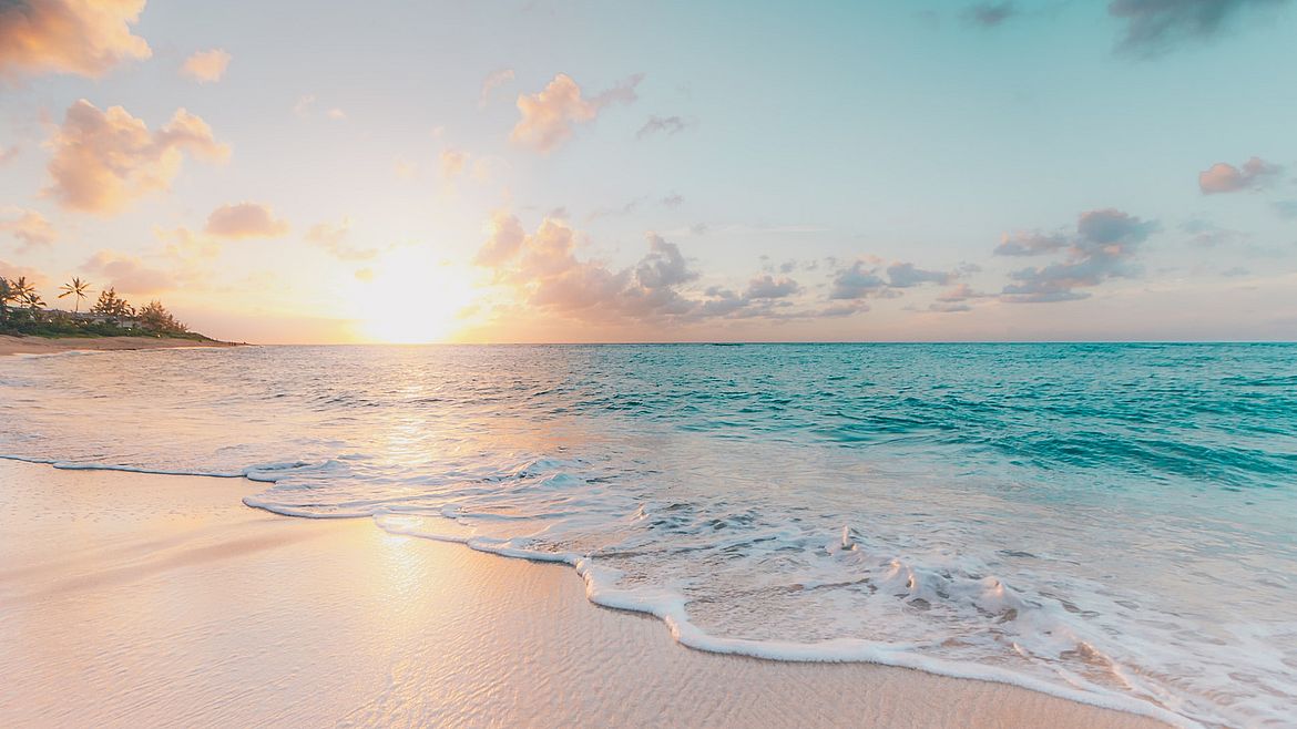 mar playa, océano atardecer